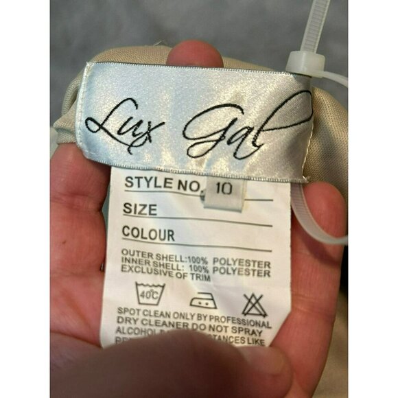 Lux Gal Women's 10 All Over Sequin and Beaded Straps Long Formal Gown - Picture 7 of 7